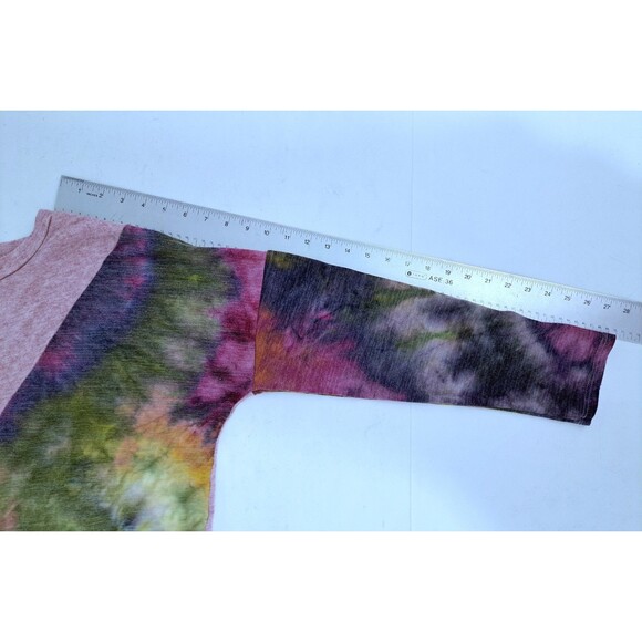 Haptics by Holly Harper Top Shirt Size 1X Tiedye Colorblock Rainbow Multicolor - Picture 8 of 8